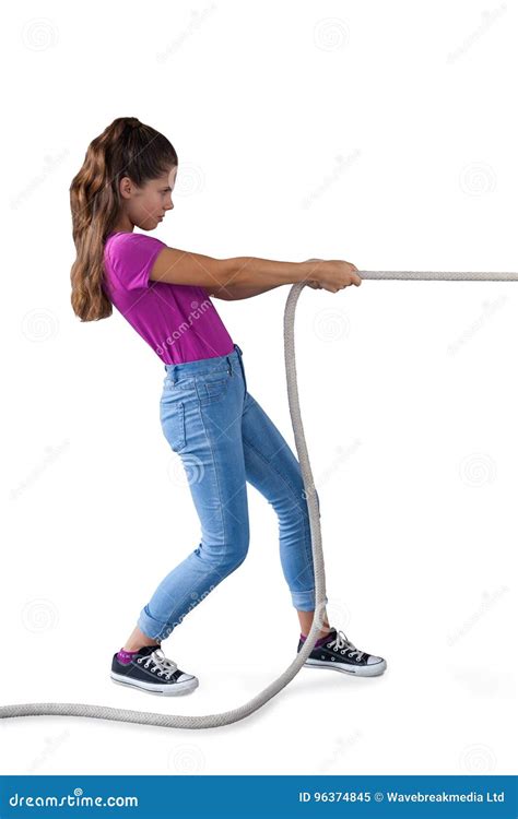 Girl Pulling Rope Stock Photos, Images & Pictures